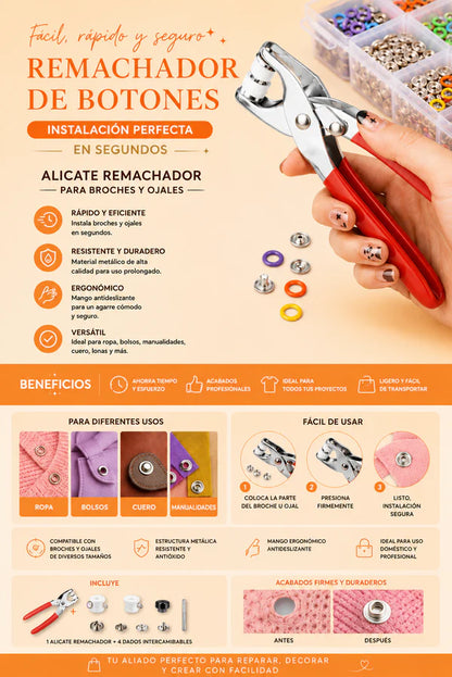 Alicate Remachador de Botones Profesional