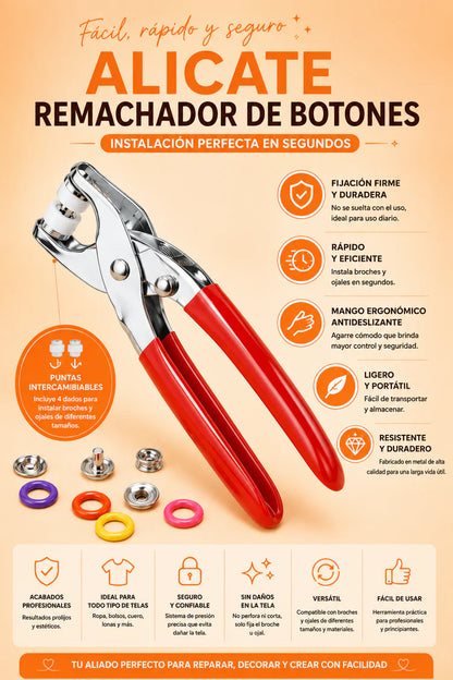 Alicate Remachador de Botones Profesional