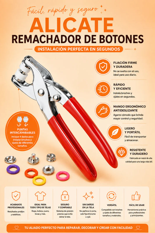 Alicate Remachador de Botones Profesional