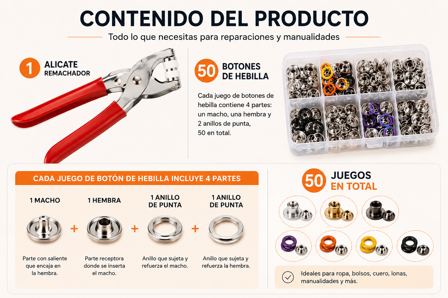Alicate Remachador de Botones Profesional